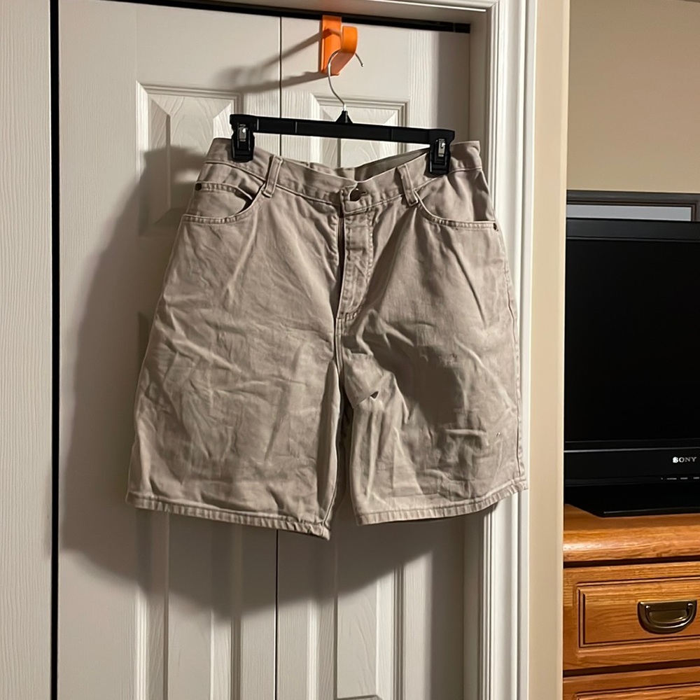 Vintage High-Waisted Beige Denim Shorts
